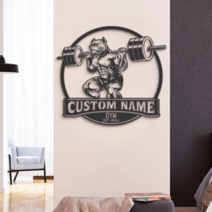 Custom-Pitbull-Dog-Lifting-A-Weight-Metal-Wall-Art-LED-Light_1