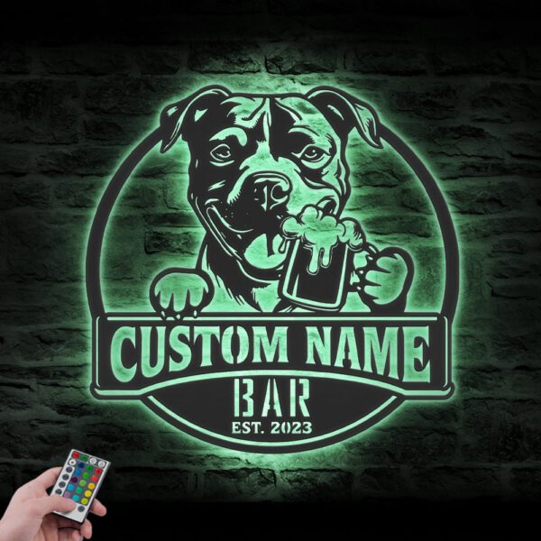 Custom-Pitbull-Thirsty-Beer-Pub-Metal-Wall-Art-LED-Light_8