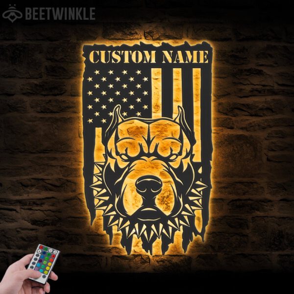 Custom-Pitbull-US-Flag-Metal-Wall-Art-LED-Light_1