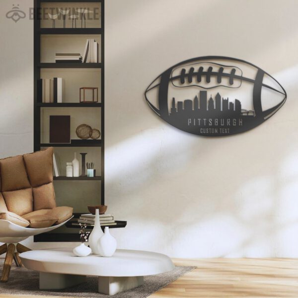 Custom-Pittsburgh-Skyline-American-Football-Metal-Wall-Art-LED-Light-5