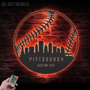 Custom-Pittsburgh-Skyline-Baseball-Metal-Wall-Art-LED-Light-3