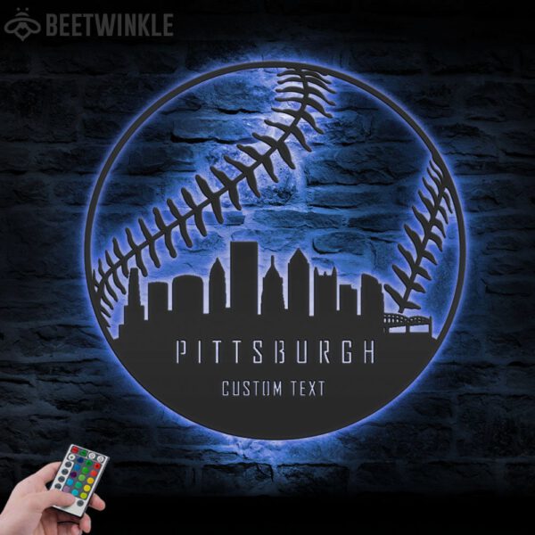 Custom-Pittsburgh-Skyline-Baseball-Metal-Wall-Art-LED-Light