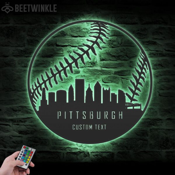 Custom-Pittsburgh-Skyline-Baseball-Metal-Wall-Art-LED-Light-8