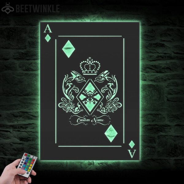 Custom-Poker-Aces-Cards-Casino-Metal-Wall-Art-LED-Light-7