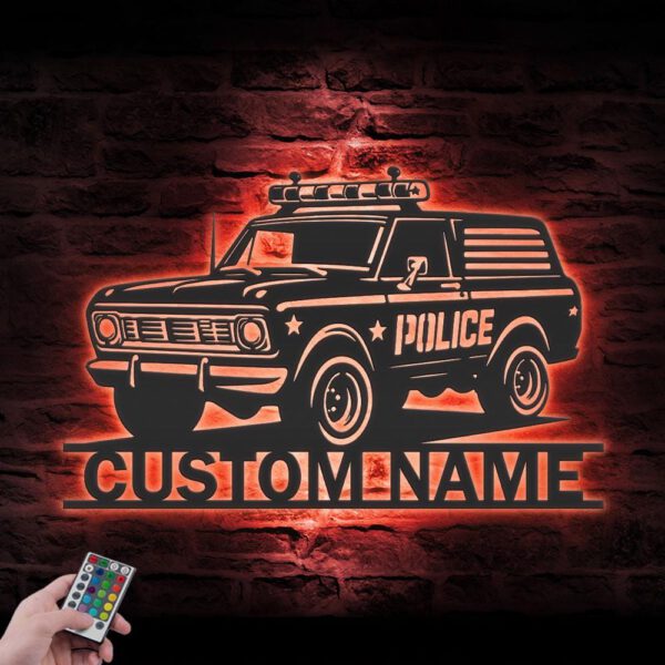 Custom-Police-Car-Driver-Metal-Wall-Art-LED-Light-4-1