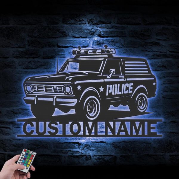 Custom-Police-Car-Driver-Metal-Wall-Art-LED-Light-7-1