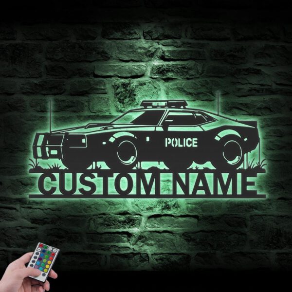 Custom-Police-Car-Driver-Metal-Wall-Art-LED-Light-7