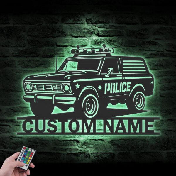 Custom-Police-Car-Driver-Metal-Wall-Art-LED-Light-8-1