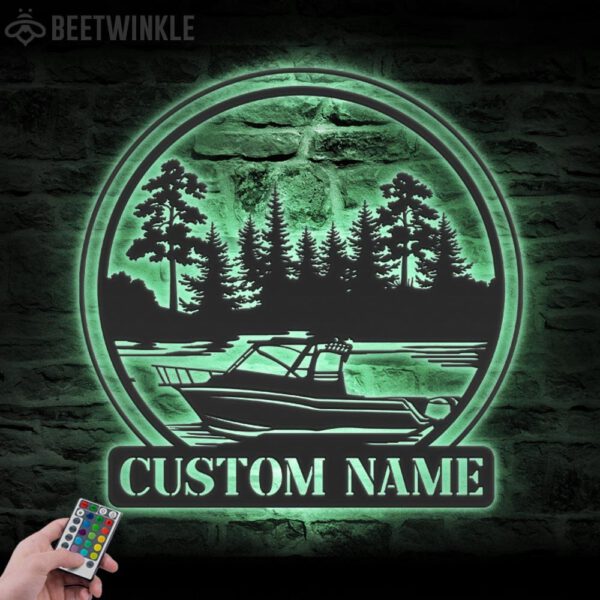 Custom-Pontoon-Lake-House-Metal-Wall-Art-LED-Light-13