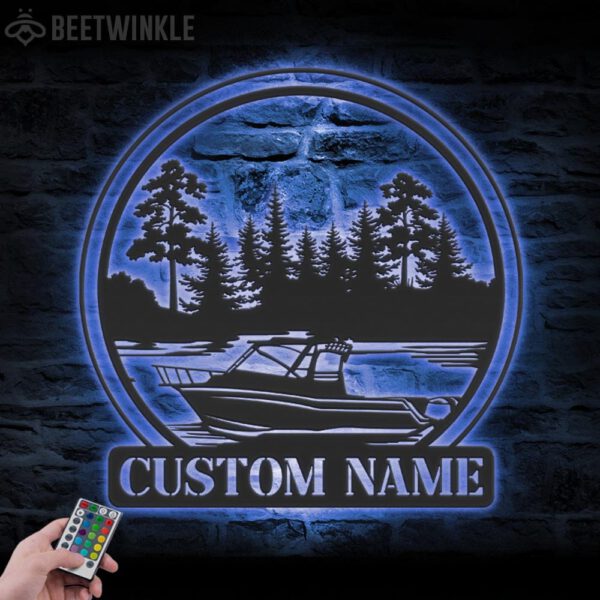 Custom-Pontoon-Lake-House-Metal-Wall-Art-LED-Light-15