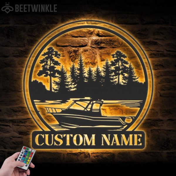 Custom-Pontoon-Lake-House-Metal-Wall-Art-LED-Light-16