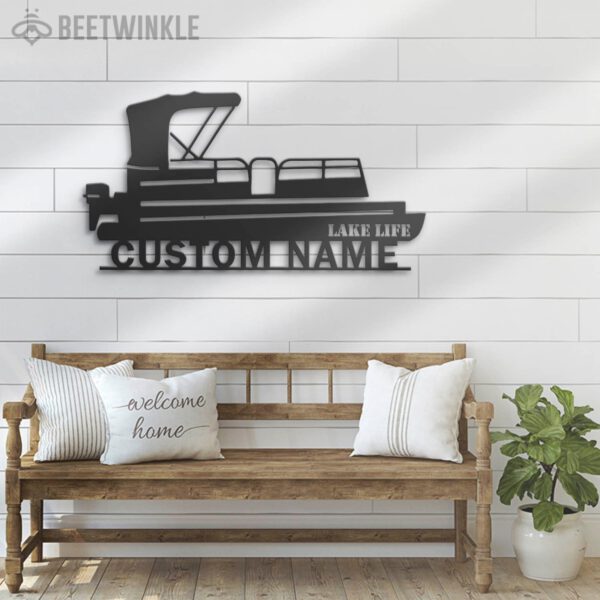 Custom-Pontoon-Lake-House-Metal-Wall-Art-LED-Light-8