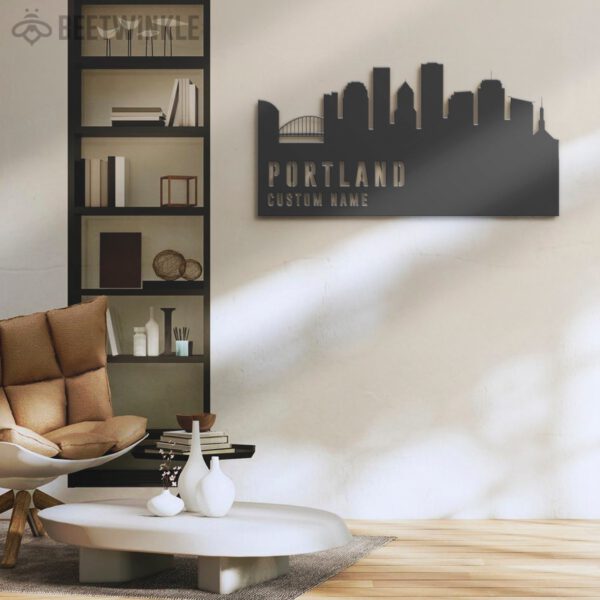 Custom-Portland-Skyline-Metal-Wall-Art-LED-Light-2