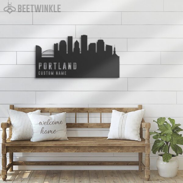 Custom-Portland-Skyline-Metal-Wall-Art-LED-Light-4