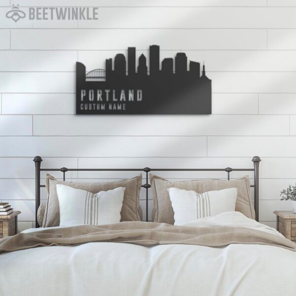 Custom-Portland-Skyline-Metal-Wall-Art-LED-Light-5