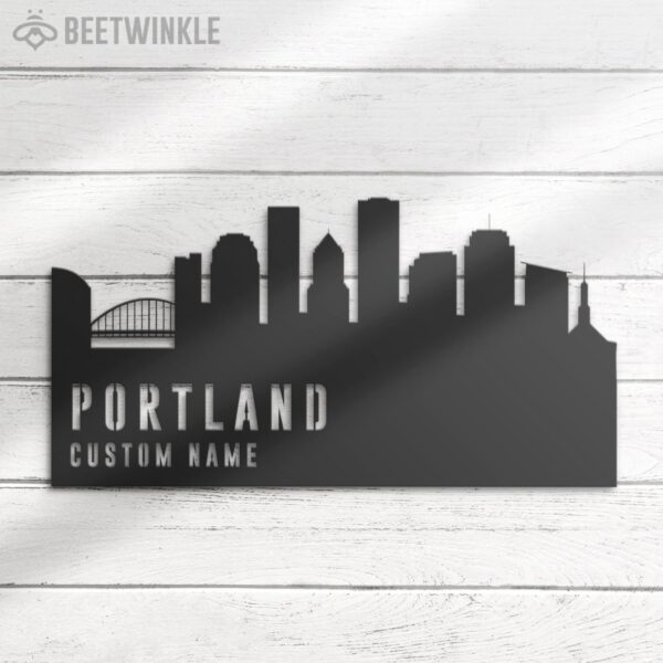 Custom-Portland-Skyline-Metal-Wall-Art-LED-Light-7