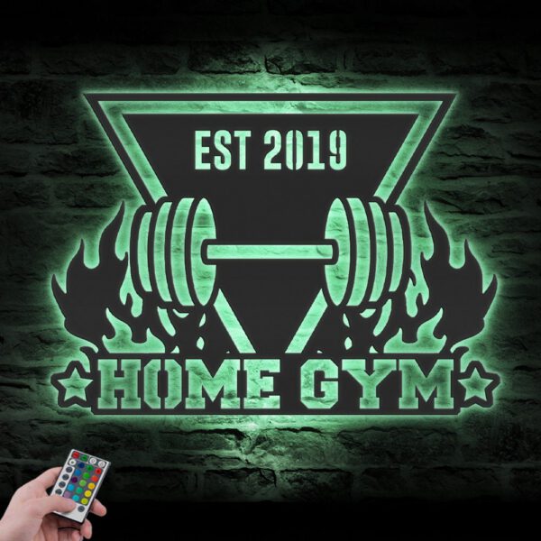 Custom-Powerlifting-Workout-Metal-Wall-Art-LED-Light-4