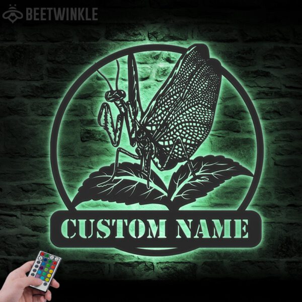 Custom-Praying-Mantis-Metal-Wall-Art-LED-Light-7