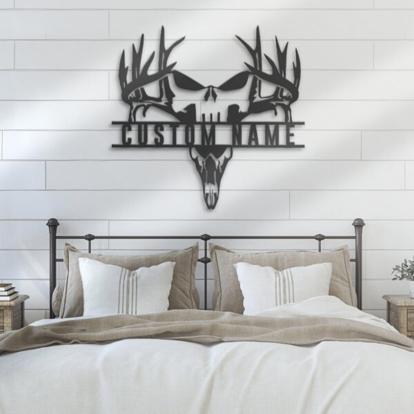 Custom-Punisher-Skull-Deer-Hunting-Metal-Wall-Art-LED-Light-6