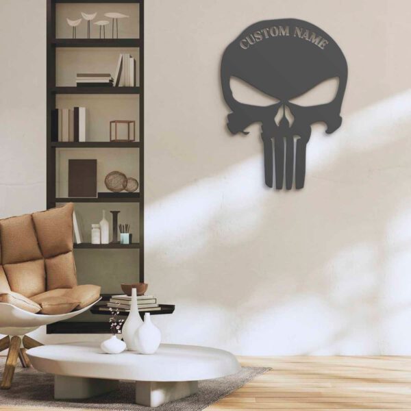 Custom-Punisher-Skull-Metal-Wall-Art-LED-Light-2