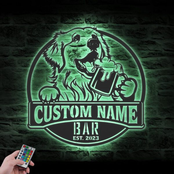 Custom-Pyrenean-Mountain-Dog-Thirsty-Beer-Pub-Metal-Wall-Art-LED-Light_6