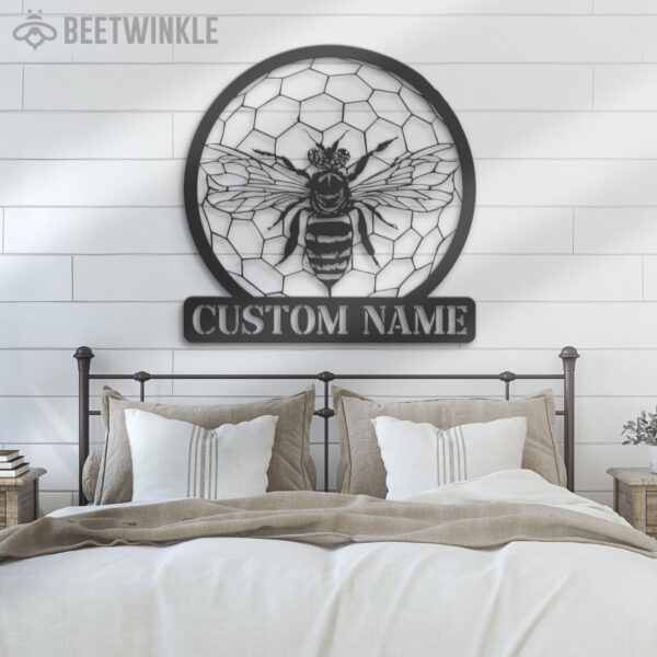 Custom-Queen-Bee-Metal-Wall-Art-LED-Light-5-1