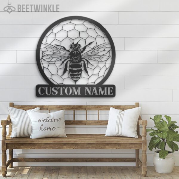 Custom-Queen-Bee-Metal-Wall-Art-LED-Light-6-1