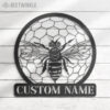 Custom-Queen-Bee-Metal-Wall-Art-LED-Light-8-1