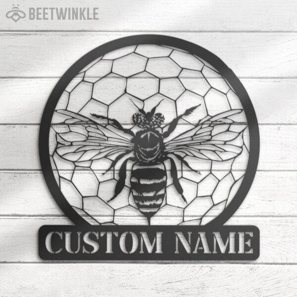 Custom-Queen-Bee-Metal-Wall-Art-LED-Light-8-1