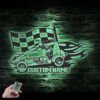 Custom-Racing-Flag-Sprint-Car-Metal-Wall-Art-LED-Light-13