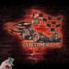 Custom-Racing-Flag-Sprint-Car-Metal-Wall-Art-LED-Light-16-2