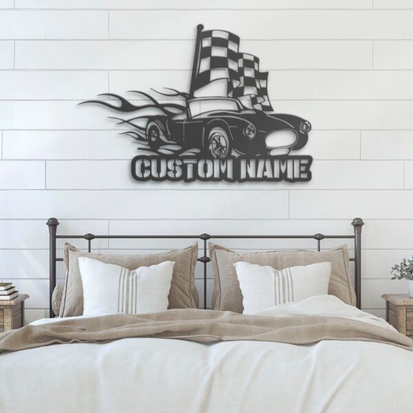 Custom-Racing-Flag-Sprint-Car-Metal-Wall-Art-LED-Light-17