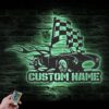 Custom-Racing-Flag-Sprint-Car-Metal-Wall-Art-LED-Light-3-2