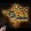 Custom-Racing-Flag-Sprint-Car-Metal-Wall-Art-LED-Light-4-3