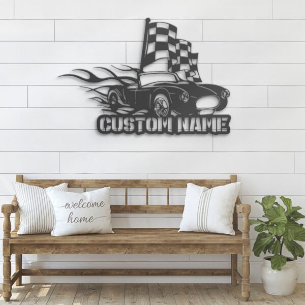 Custom-Racing-Flag-Sprint-Car-Metal-Wall-Art-LED-Light-6-2