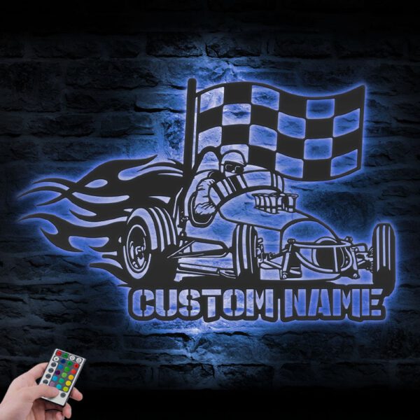 Custom-Racing-Flag-Sprint-Car-Metal-Wall-Art-LED-Light-7-1