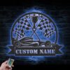 Custom-Racing-Flag-Sprint-Car-Metal-Wall-Art-LED-Light-8