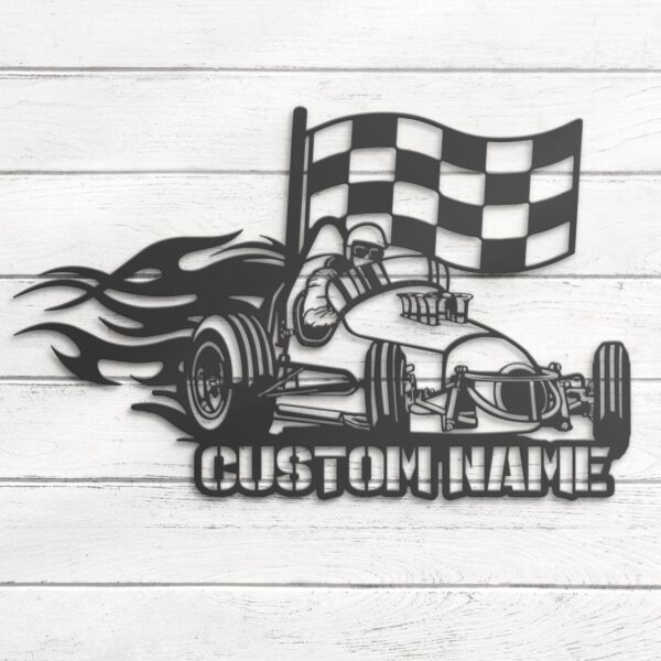 Custom-Racing-Flag-Sprint-Car-Metal-Wall-Art-LED-Light-9-1