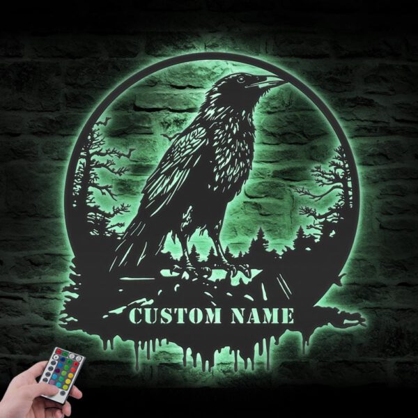 Custom-Raven-Metal-Wall-Art-with-LED-Light-4-2