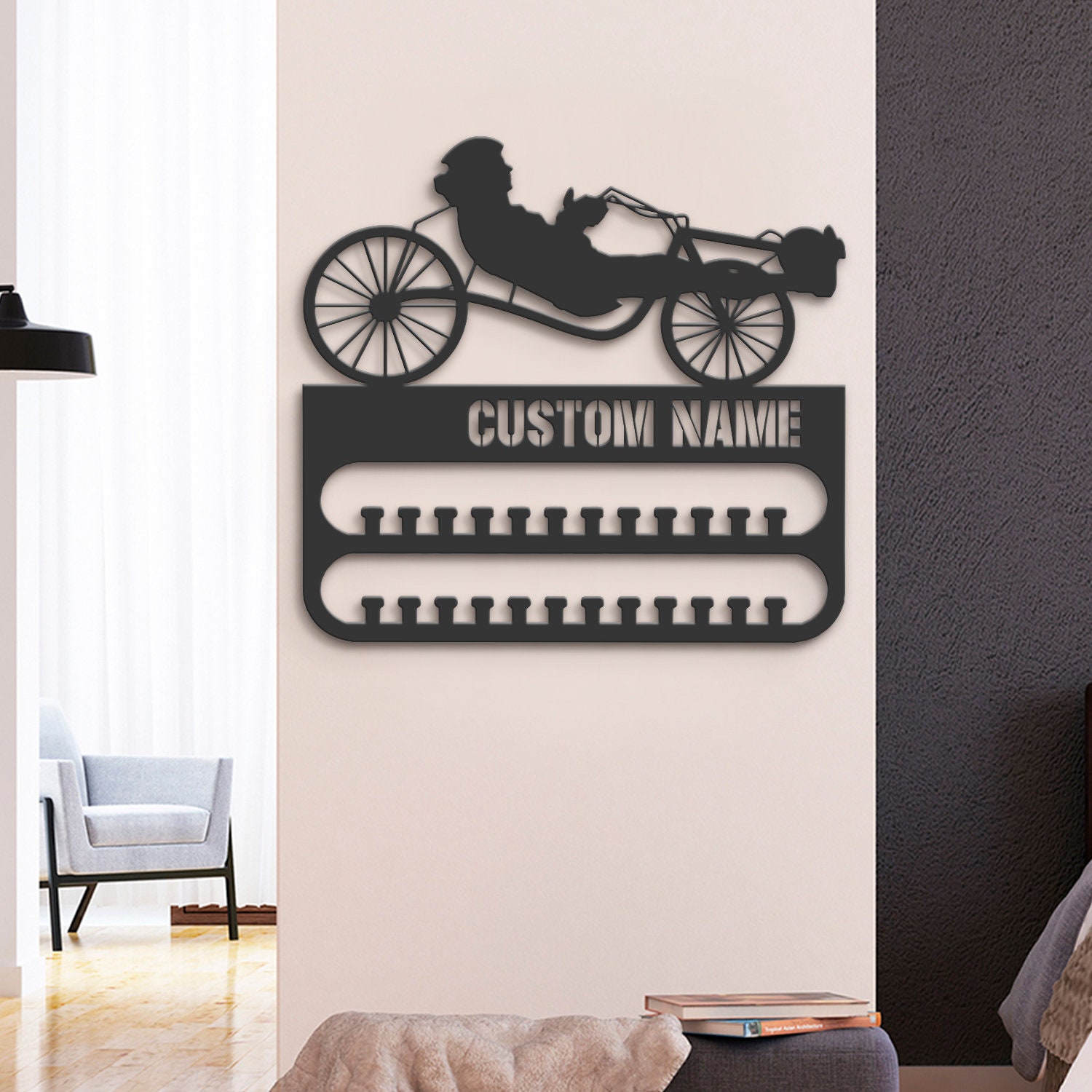 Custom-Recumbent-Bicycle-Medal-Hanger-With-Led-Light_3