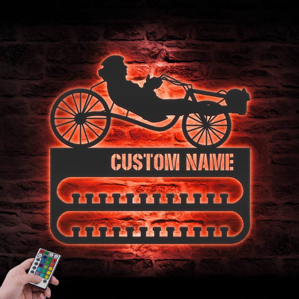 Custom-Recumbent-Bicycle-Medal-Hanger-With-Led-Light_4