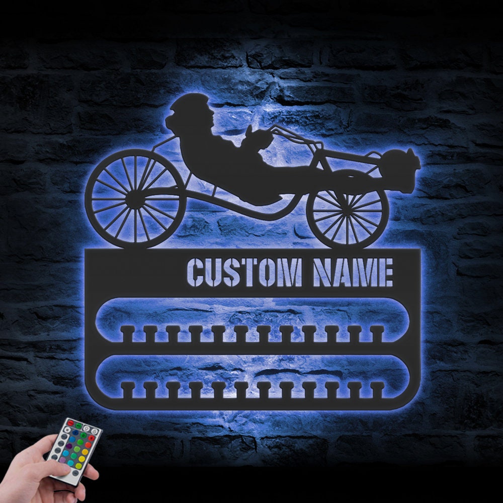 Custom-Recumbent-Bicycle-Medal-Hanger-With-Led-Light_7