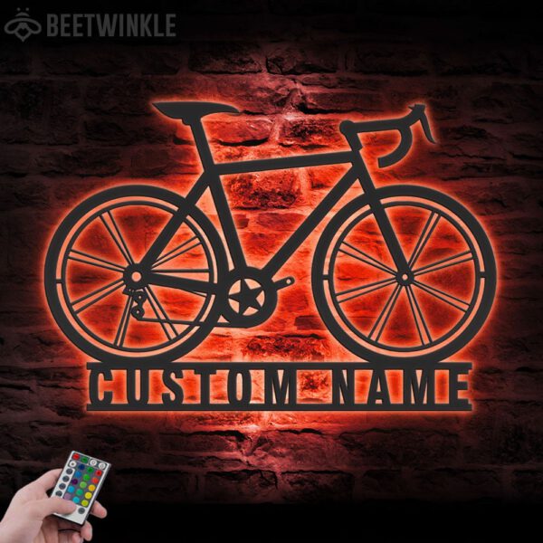 Custom-Road-Bike-Racing-Metal-Wall-Art-LED-Light-5