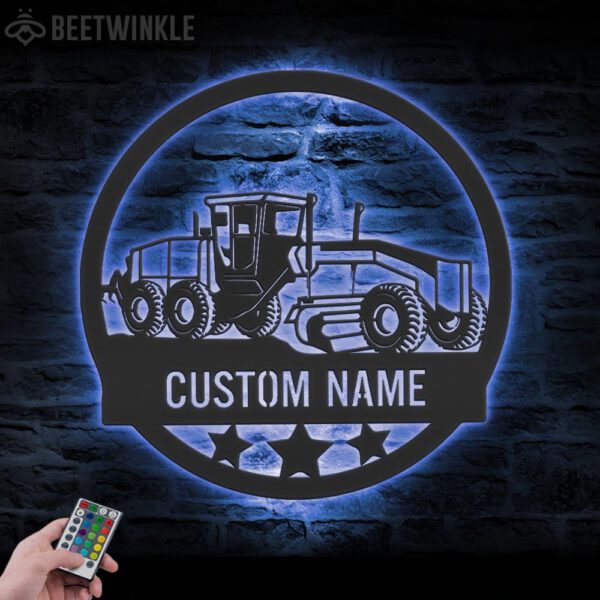 Custom-Road-Grader-Metal-Wall-Art-LED-Light_8