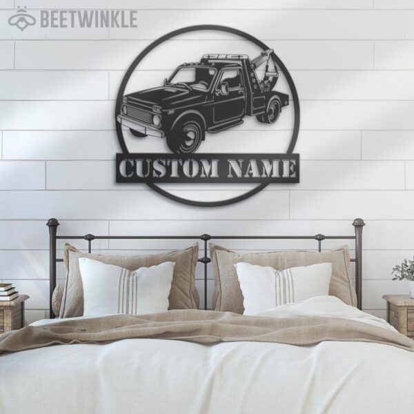 Custom-Rotator-Tow-Truck-Driver-Metal-Wall-Art-LED-Light-4