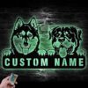 Custom-Rottweiler-And-Husky-Metal-Wall-Art-LED-Light_6