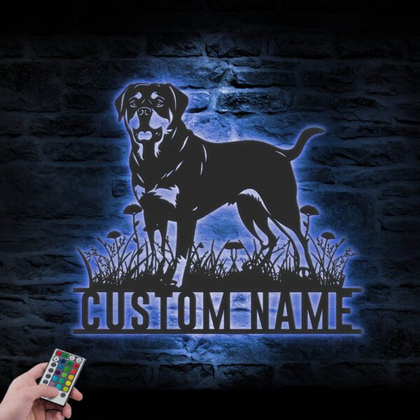 Custom-Rottweiler-Metal-Wall-Art-LED-Light_1