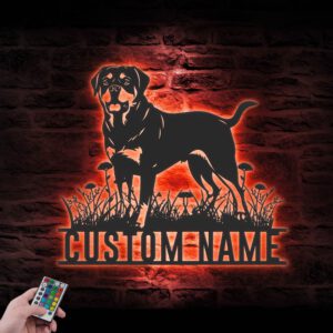 Custom-Rottweiler-Metal-Wall-Art-LED-Light_2