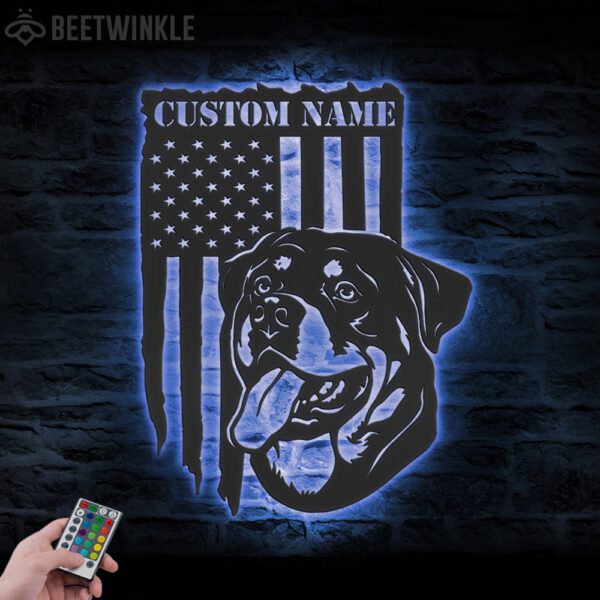 Custom-Rottweiler-US-Flag-Metal-Wall-Art-LED-Light_7