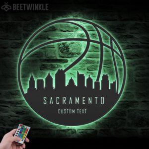 Custom-Sacramento-Skyline-Basketball-Metal-Wall-Art-LED-Light-2